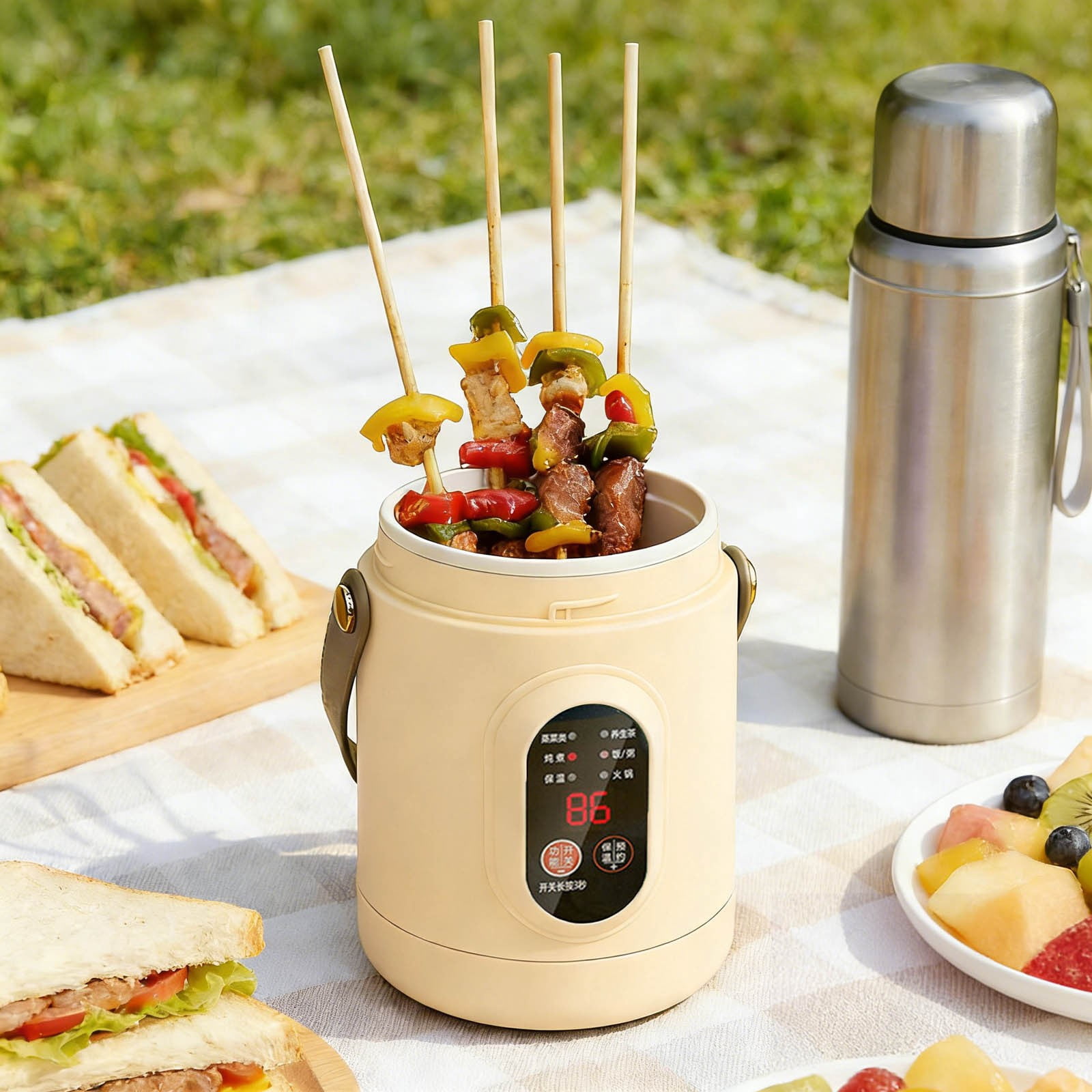 Multifunctional Portable Cooking Ceramic Glazed Inner With Steamer And 12 Hour Timer For Meals Kitchen Utensils Set Silicone Cooking Utensils Tasty Kitchenware Set Rice Cooker 3 Cups Wooden Cooking