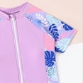 thumbnail image 6 of TOWED22 Infant Baby Girls Swimsuit Toddler Bathing Suit Long Sleeve Zipper One-Piece Rash Guard Ruffle Swimwear Purple,7-8 Y, 6 of 8