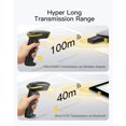 thumbnail image 3 of Inateck Bluetooth Barcode Scanner 2D, Wireless 2D QR Code Scanner with 2600 mAh Battery and Smart Charging Base, Handheld Scanner Support AI, APP, SDK, BCST-36, 3 of 9