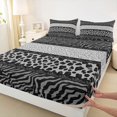 thumbnail image 3 of Homewish Cheetah Zebra Print Full Size Sheets 4-Piece for Teens Female Men,Retro Vintage Aesthetic Breathable Bed Sheets,Abstract Geometric Stripes Lightweight Sheet Sets,Lightweight Room Decor, 3 of 7