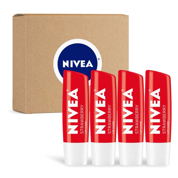 NIVEA Strawberry Lip Care Tinted Lip Balm for Beautiful, Soft Lips