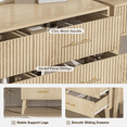 thumbnail image 6 of 6 Drawer Dresser for Bedroom, 46.85" Wide Modern Wood Chest of Drawers with Fluted Design, Boho Dresser TV Stand for Closet, Living Room, Hallway, 6 of 9