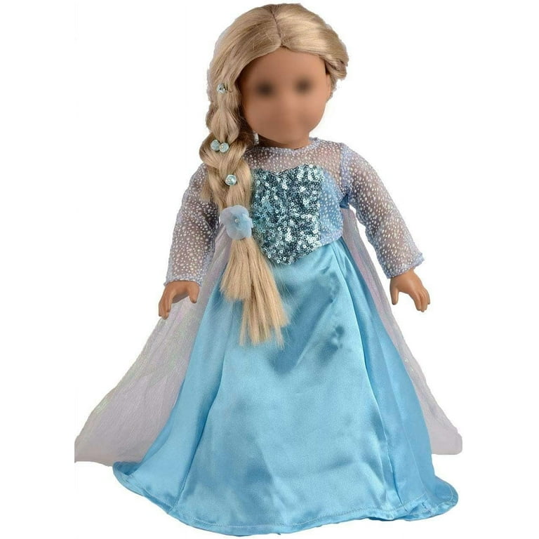 sweet dolly Elsa and Anna Princess Costumes For 18 Inch American Girl Doll Clothes