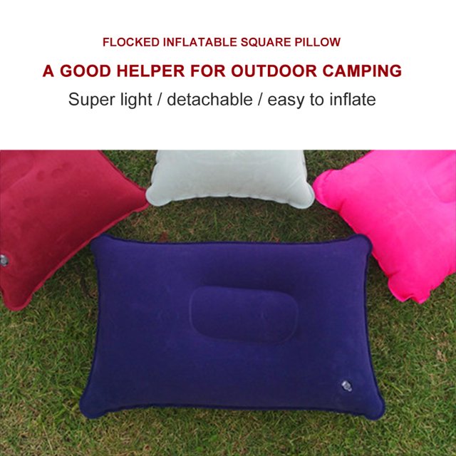 Almohada Almohada Cojín de aire inflable portátil PVC Camping Travel Sleep Cushion (azul oscuro)