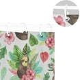 thumbnail image 5 of Coolnut Pink Flower and Sloth Shower Curtain Waterproof Bathroom Fabric Shower Curtain Set with Hooks, 60x72 inches（110） Home Decor, 5 of 6