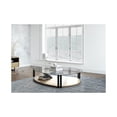 thumbnail image 4 of Modrest Viviana 53" Round Triangular Modern Glass & Metal Coffee Table in Gray, 4 of 5