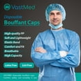 thumbnail image 3 of Disposable Bouffant Caps, Non-Woven, 21 in, 50 Pack – Blue, 3 of 7