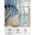 thumbnail image 6 of Sheer Curtains 45 Inch Length 2 Panels Set for Kitchen, Blue Coastal Starfish Semi Sheer Curtains for Windows, Vintage Wooden Nautical Coral Summer Voile Window Treatments Rod Pocket Curtain, 6 of 7