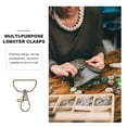 thumbnail image 3 of WHAMVOX Lobster Clasp Swivel Snap Hooks 24Pcs Metal Keyring Hooks D Shape Silver, 3 of 8