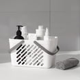 thumbnail image 6 of Small Plastic Storage Basket with Handle, Portable White Household Organizer Bin and Sundries Storage, Mini Shopping Tote for Kitchen and Bathroom Use, 6 of 6