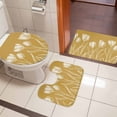thumbnail image 5 of Yellow Tulip Flower Bathroom Rugs Set Flower Non Slip Absorbent Soft Bath Mats 3 Piece Set with Bathroom Rug, U-Shaped Floor Mat, Toilet Seat Cover Large Size, 5 of 9