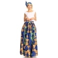 thumbnail image 5 of Sakkas Asma Convertible Traditional Wax Print Adjustable Strap Maxi Skirt | Dress - 2280-Blue / Green - One Size Regular, 5 of 5