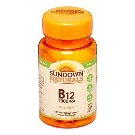 Sundown Naturals B12 Time Release Tablets, 1000 mcg, 120