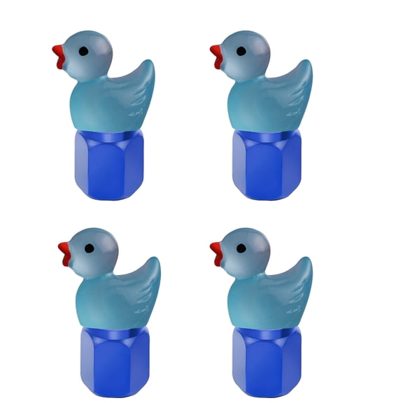 MELIVO Tire Valve Caps,Car and Motorcycle Tire Valve Caps,Cute Duck Luminous Tire Decorative Valve Caps 4-Pack (Blue   Blue Duck),Auto Exterior Accessories