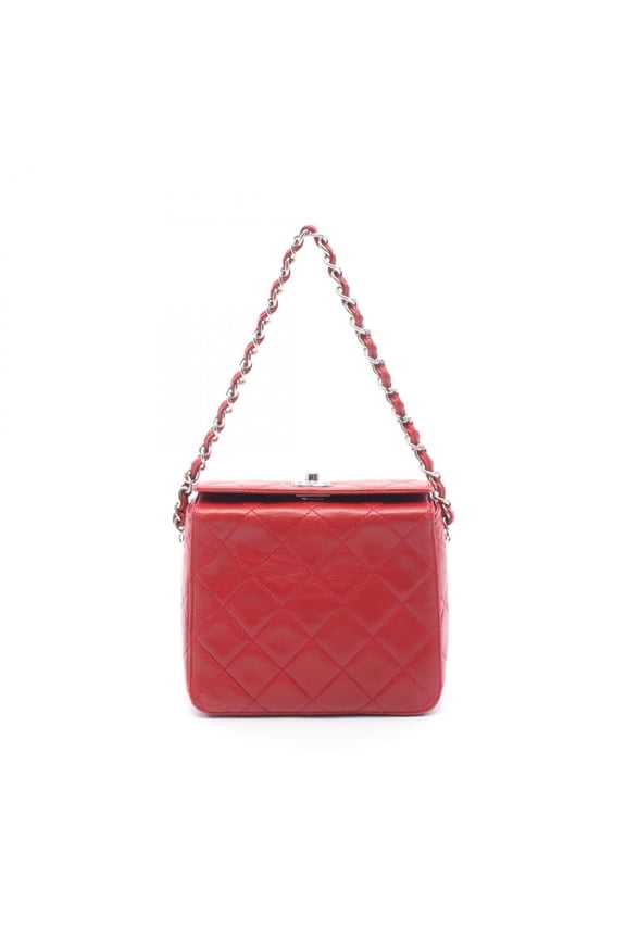Pre-Owned Chanel Matelass Handbag, Lambskin Leather, Women's, Red