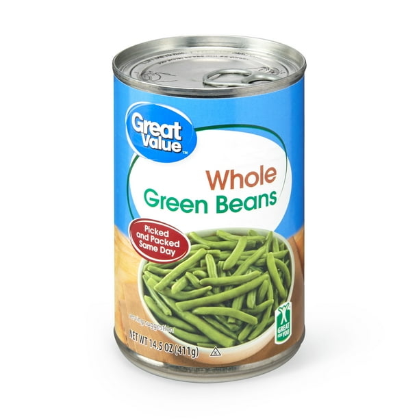 Great Value Whole Green Beans, 14.5 Oz
