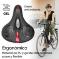 thumbnail image 4 of Asiento para bicicleta de gel antiprostatico ancho negro TL-3608Gel Teide, 4 of 8