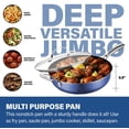 thumbnail image 2 of Granitestone Jumbo Cooker with Lid, Nonstick Triple Coated Surface, Family Sized Open Skillet with Stainless Steel Stay Cool & Helper Handle, Oven and Dishwasher Safe, Classic Blue, 2 of 6