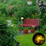 Iumwxz solar lights outdoor LED Outdoor Garden Solar Rose Simulation Light (single Head) garden lights patio lights Yellow Plastic Deals on home