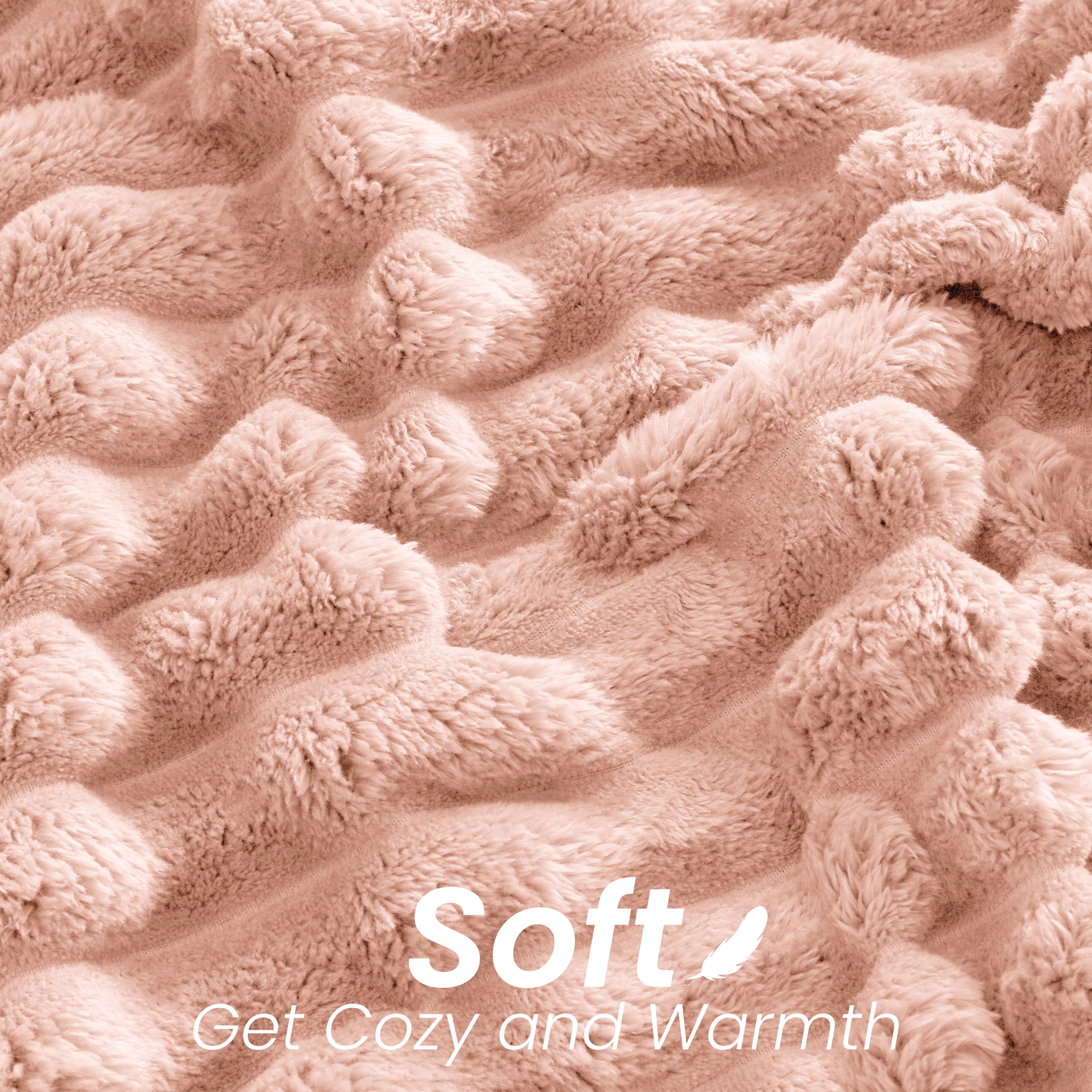 Oversized Queen Blanket for Bed (90”x100”), 400GSM Super Soft & Warm Fleece Throw Blankets for Bed, Couch, Sofa - 3D Ribbed Fluffy Lightweight Blanket All Season&nbsp;Use