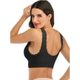 thumbnail image 2 of FANNYC Comfort Seamless Lace Sports Bras For Women Front Cross Side Buckle Yoga Sports Bra Activewear Running Active Gym Workout Fitness Tank Top Bras With Removable Pads, 2 of 7