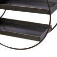 thumbnail image 5 of DecMode 34" x 7" Overlapping Circle 5-Tier Black Geometric Wall Shelf with Wood Accents, 5 of 13