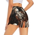 thumbnail image 4 of Picia Whimsical Halloween Skeletons Pattern Women's 2 in 1 Athletic Running Shorts High Waisted Workout Casual Gym Sweat Shorts with Comfy Liner Zipper Pockets-Large, 4 of 9