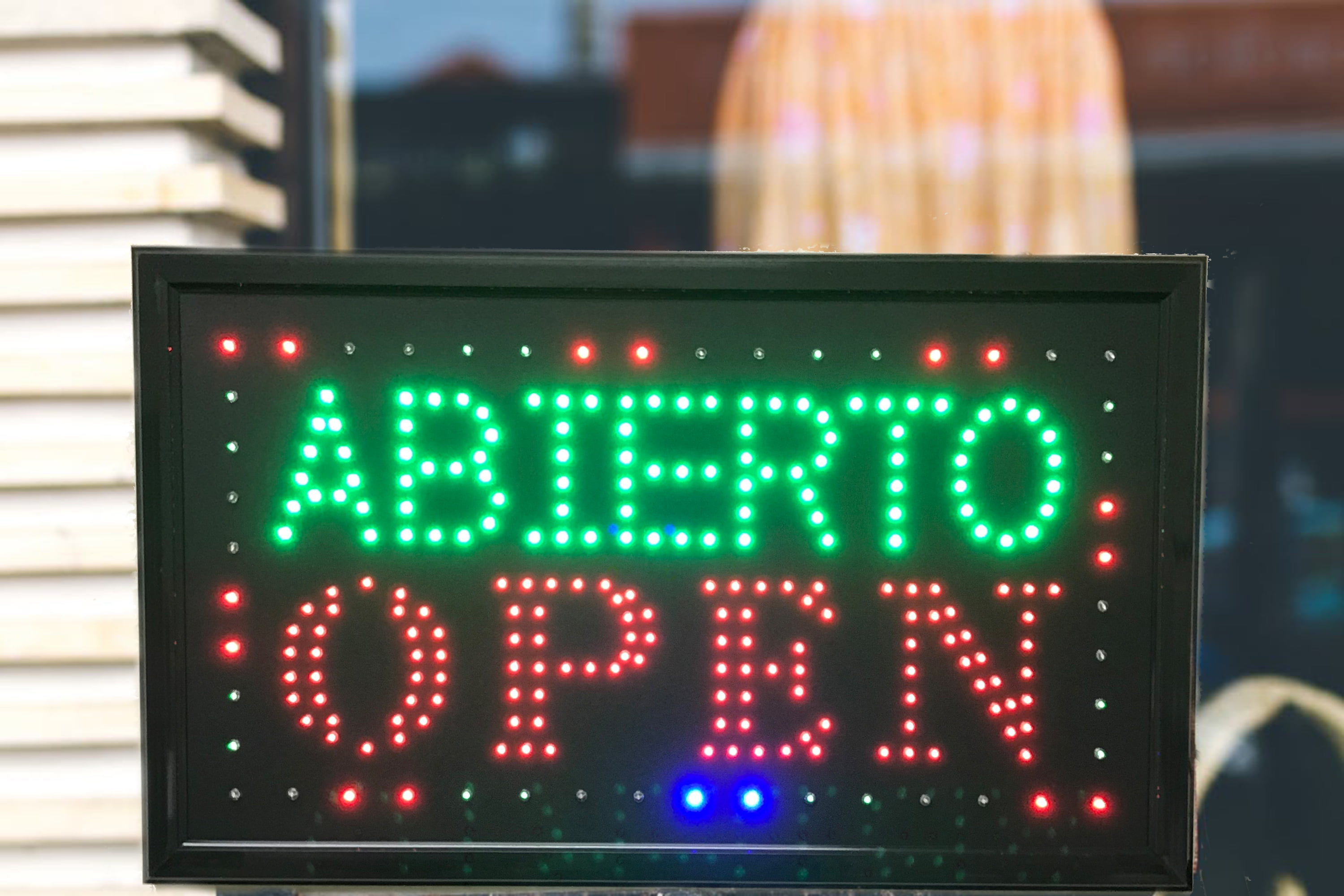 LED Business Sign Spanish Abierto Open Sign, Business Sign, Business