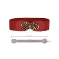 thumbnail image 3 of INSPIRE CHIC Womens Elastic Belts Metal Interlocking Buckle Stretchy Belts White & Red, 3 of 6