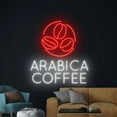 thumbnail image 2 of Handmadetneonsign Arabica Coffee Neon Sign, Coffee Bean Wall Art Decor, Coffee Store Wall Decor, 2 of 5