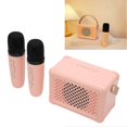 thumbnail image 4 of Wireless Karaoke Speakers Bluetooth5.0 Speaker with 2 Wireless Microphones Portable Karaoke Machine for Family Party Pink, 4 of 5