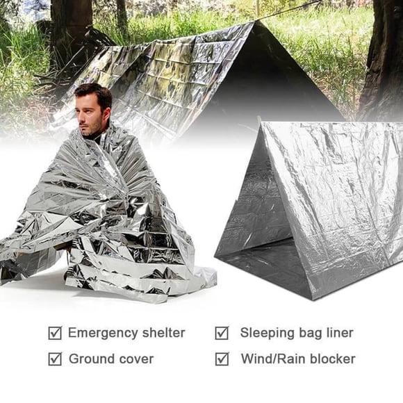 Vrorvz Outdoor Multi Person Easy Tent First Aid Insulation Blanket Emergency Polyester Film Sheets for Hiking Camping Fishing Survival Gear Reflects Body Heat Waterproof