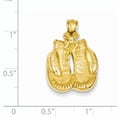 thumbnail image 2 of 14K Yellow Gold Solid Polished Open-Backed Boxing Gloves Pendant, 2 of 2