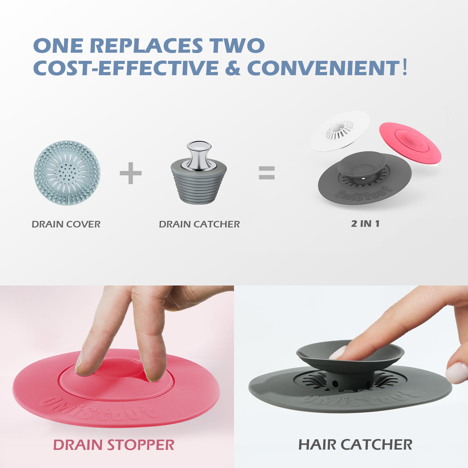 Allstar Innovations Drain Wig Shower Drain, Hair Strainer, 2 Pack