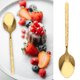 thumbnail image 4 of 1 Set 4pcs Cucharas de acero inoxidable Cucharas de relieve vintage Postre cucharas (dorado), 4 of 6