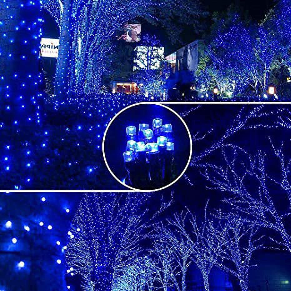 Twinkle Star 200 LED 66ft Christmas Tree String Lights Plug in, 8 Modes Green Wire Clear Bulbs Mini Lights, Waterproof Fairy String Lights Xmas Wedding Party Holiday Decoration, Blue - image 5 of 7