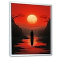 thumbnail image 2 of Designart "Minimalistic Art Red silence II" Minimalism Floater Framed Wall Art Living Room, 2 of 7