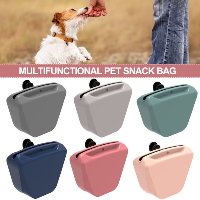 CBFFDC Magnetic Dog Treat Pouch Dog Treat Silicone Pouch Magnetic Closure Large Capacity Portable Pet Training Accessory Durable and Easy to Clean