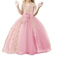 thumbnail image 5 of kamemir Vintage Off The Shoulder Flower Girl Dress Lace Little/Big Girls Wedding Holiday(X-B,11-12 Years), 5 of 6