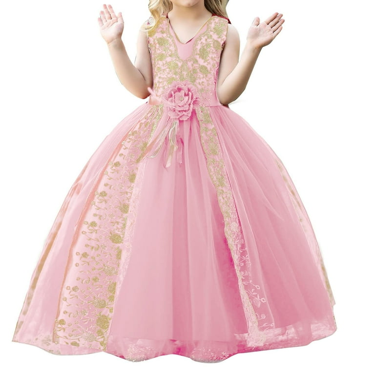 Otqutp Casual Flower Girls Dress Girls Dress Princess Dress