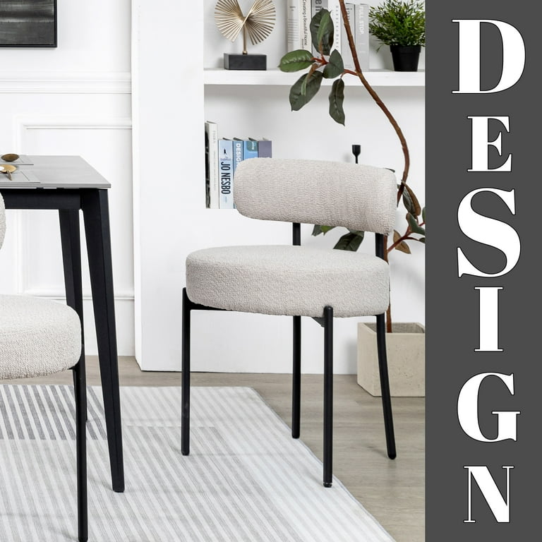Amazon.com - Cinxzar Grey Boucle Dining Chairs Set of 4