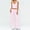 Pink, variant on PISONIC Women's Yoga Outfits Compression Halter Tank Top and Butt-lifting Leggings Wide Leg Pants Active Jogger Outfits