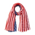 thumbnail image 2 of QASIEATN Women's Everyday Wear Accessories Trendy Americana Flag Scarf for Women USA 250th Anniversary Neckerchief Patriotic Wrap, 2 of 3