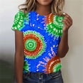 thumbnail image 4 of Alllist Tie Dye Womens T Shirts Short Sleeve Shirts Crew Neck Tops for Women Trendy Blue,M, 4 of 6