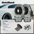 thumbnail image 3 of AutoShack Front Vented Drilled & Slotted E-Coated Brake Rotors + Premium Ceramic Pads + Calipers 8-PC Brake Kit Replacement for 2010-2015 Chevrolet Camaro 2017 GMC Terrain ShadowGuard 12.64" (321 mm), 3 of 5