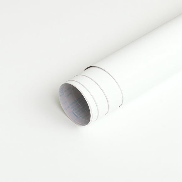 Micpolo Papel de contacto blanco de 15.7 x 118 pulgadas para gabinetes, papel pintado blanco para despegar y pegar, papel pintado autoadhesivo, película de vinilo extraíble para pared dormitorio