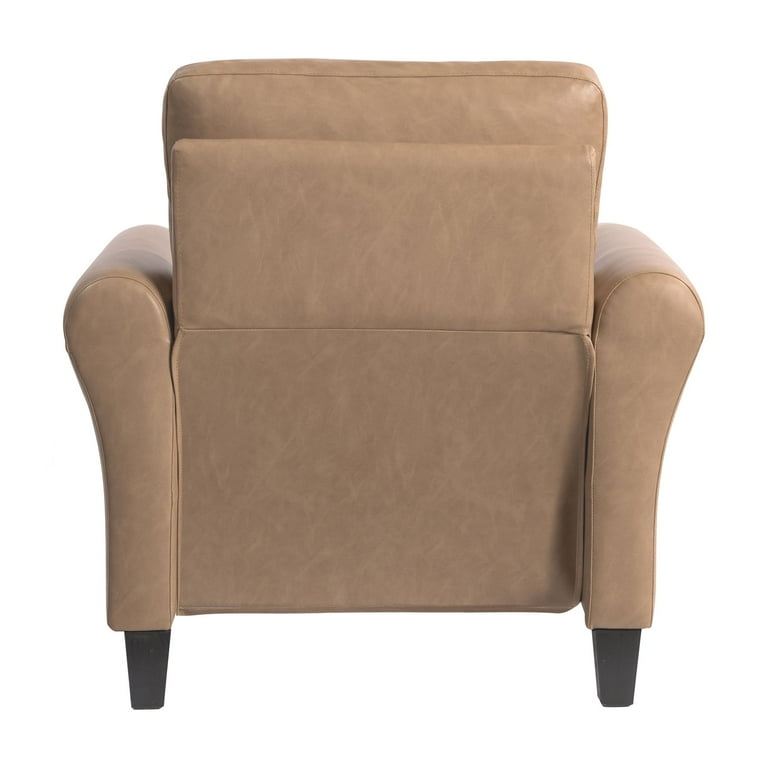 Lifestyle Solutions Alexa Club Chair, Brown Faux Leather