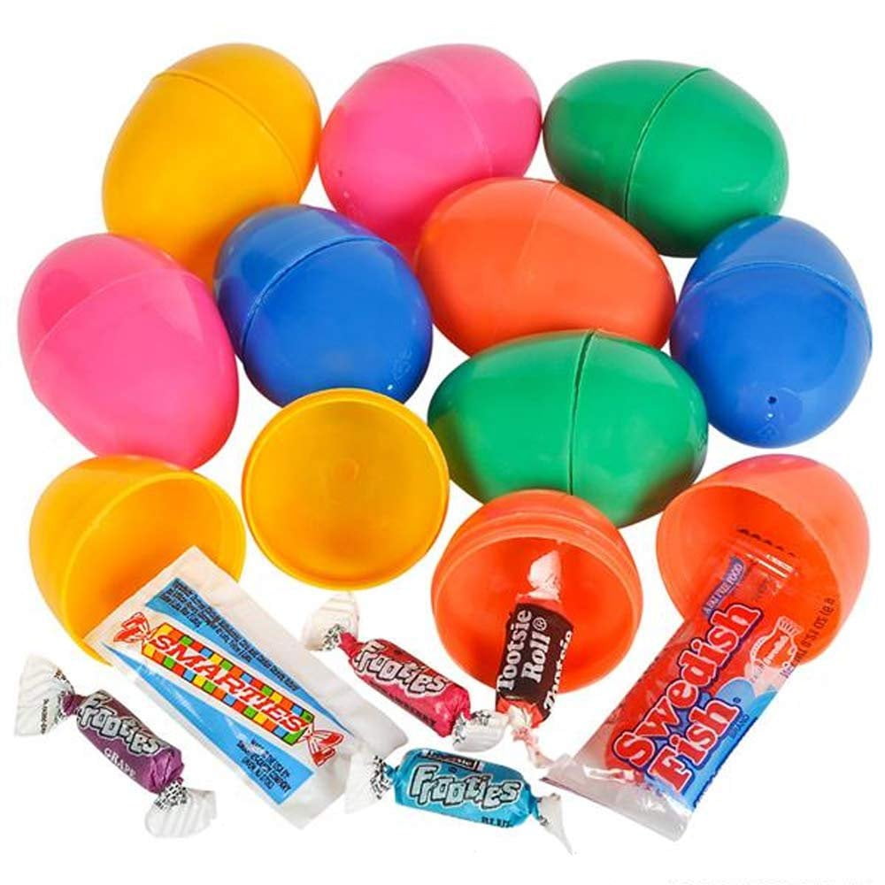 Kicko Candy Filled Egg Container 10 Pack 2 Inch Assorted Colors