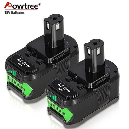 

Powtree 2 Pack 6.0Ah 18V Replacement Battery for Ryobi 18V Lithium Battery Compatible with Ryobi 18V Battery P197 P102 P108 P190 P103 P104 P105 P107 P109 18V ONE+ Cordless Tool