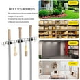 thumbnail image 5 of 1Pack Grey Broom Hook Holder Wall Mount Mop Organizer Holder Stainless Steel Storage Hook Kitchen Bathroom Organization Accessories（1 Racks and 2 Hooks）, 5 of 5